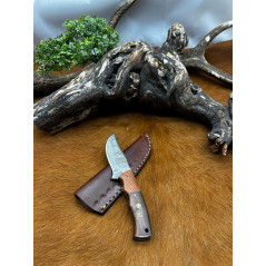 Magnifique petit Couteau smoky Mountain Blades lame en acier Damas et manche en Bois vendu dans sa boîte ref SMB128