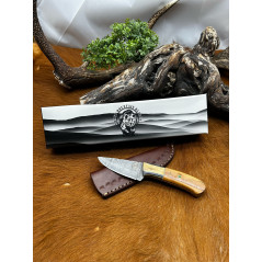 Magnifique petit Couteau smoky Mountain Blades lame en acier Damas et manche en Bois vendu dans sa boîte ref SMB124