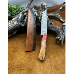 Couteau Damas 256 couches manche en bois ref D17