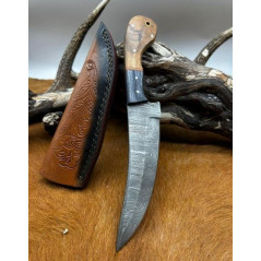 Couteau chasse lame damas 256 couches Manche en bois ref D53