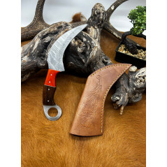 Couteau Karambit Lame Acier DAMAS 256couches manche en bois Fabrication Artisanal Réf K16