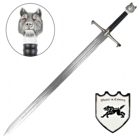 ÉPÉE FANTASTIQUE ORNEMENTALE EFFET DAMAS Inspirée de l’épée à longues griffes de Jon Snow Série Game of Thrones