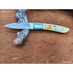 Couteau de poche manche en Micarta "Jaune" ref MCT13