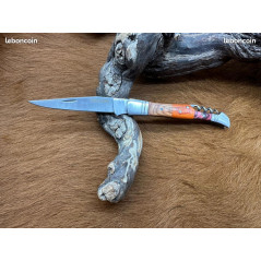 Couteau de Poche Pliant manche Coloré en Bois (Gravure Prénom Offerte) ref CB100