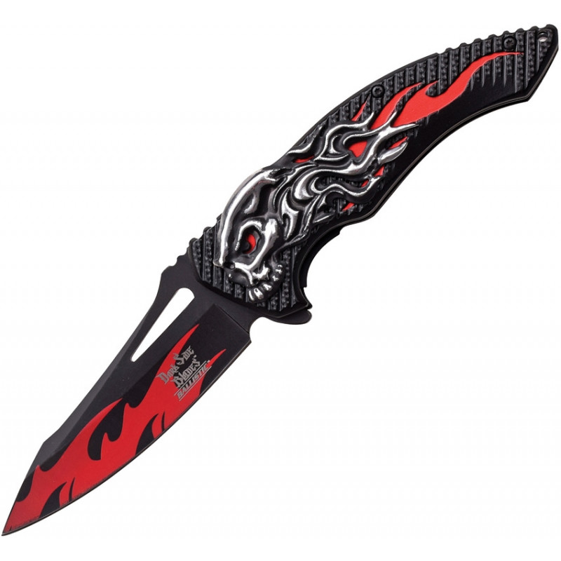 Skull Flame Linerlock A/O Red