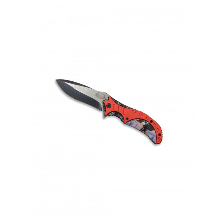 COUTEAU PLIANT AIGLE ROUGE LAME AJOUREE