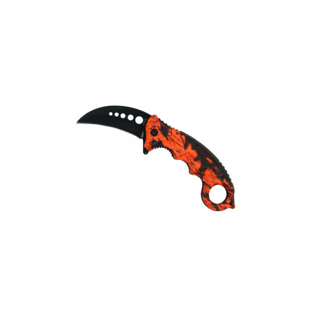 COUTEAU KARAMBIT CAMO ROUGE LAME 7CM
