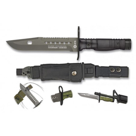 Couteau baïonnette noir K25. Lame 17.8 32067