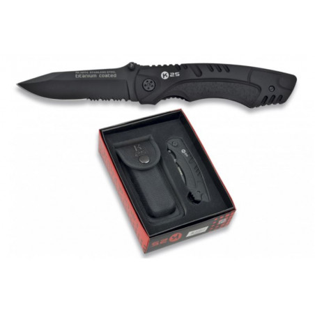 Couteau pliant tactique K25. Étui. L 8.2 11074